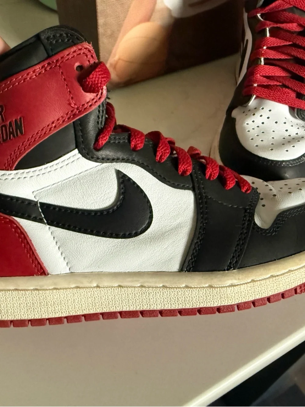 Nike Black White Red High-Top Sneakers